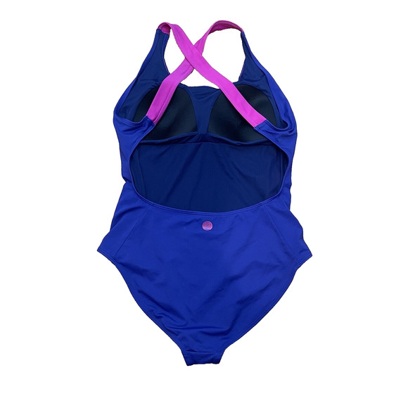 Fourth Element One Piece Swimsuit Size 12 Purple Blue Cross Back Vacation Summer - Picture 4 of 10